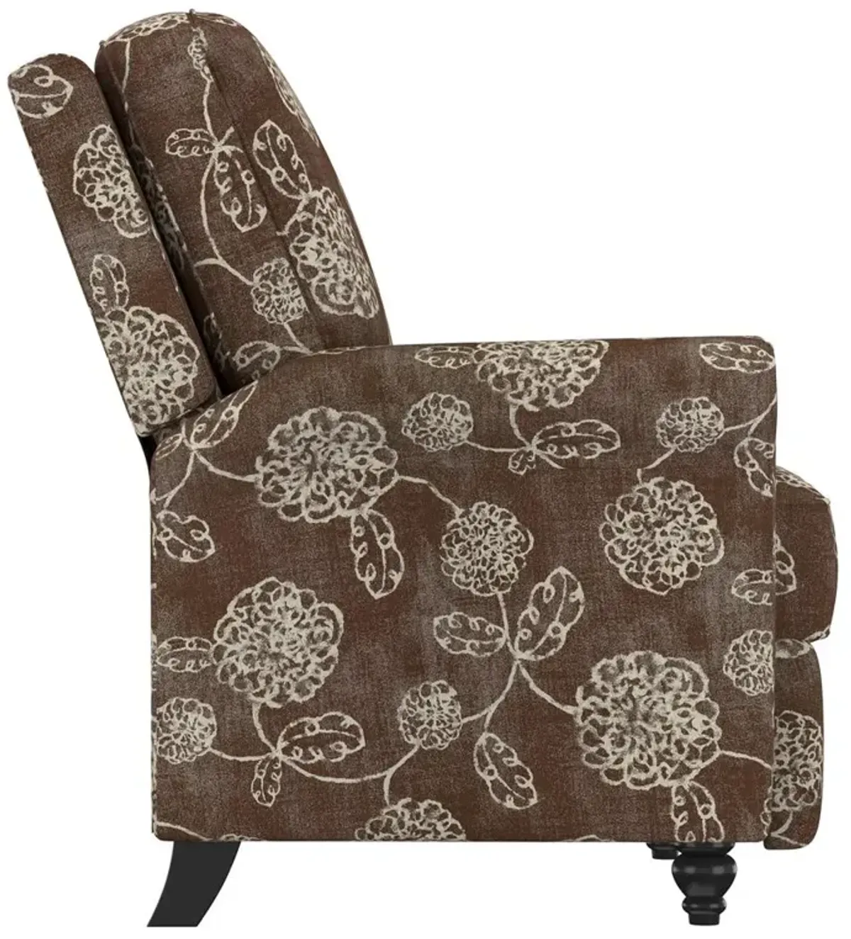 ProLounger Pushback Recliner in Chocolate Brown Floral Print