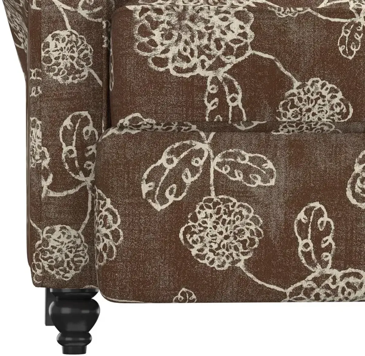 ProLounger Pushback Recliner in Chocolate Brown Floral Print