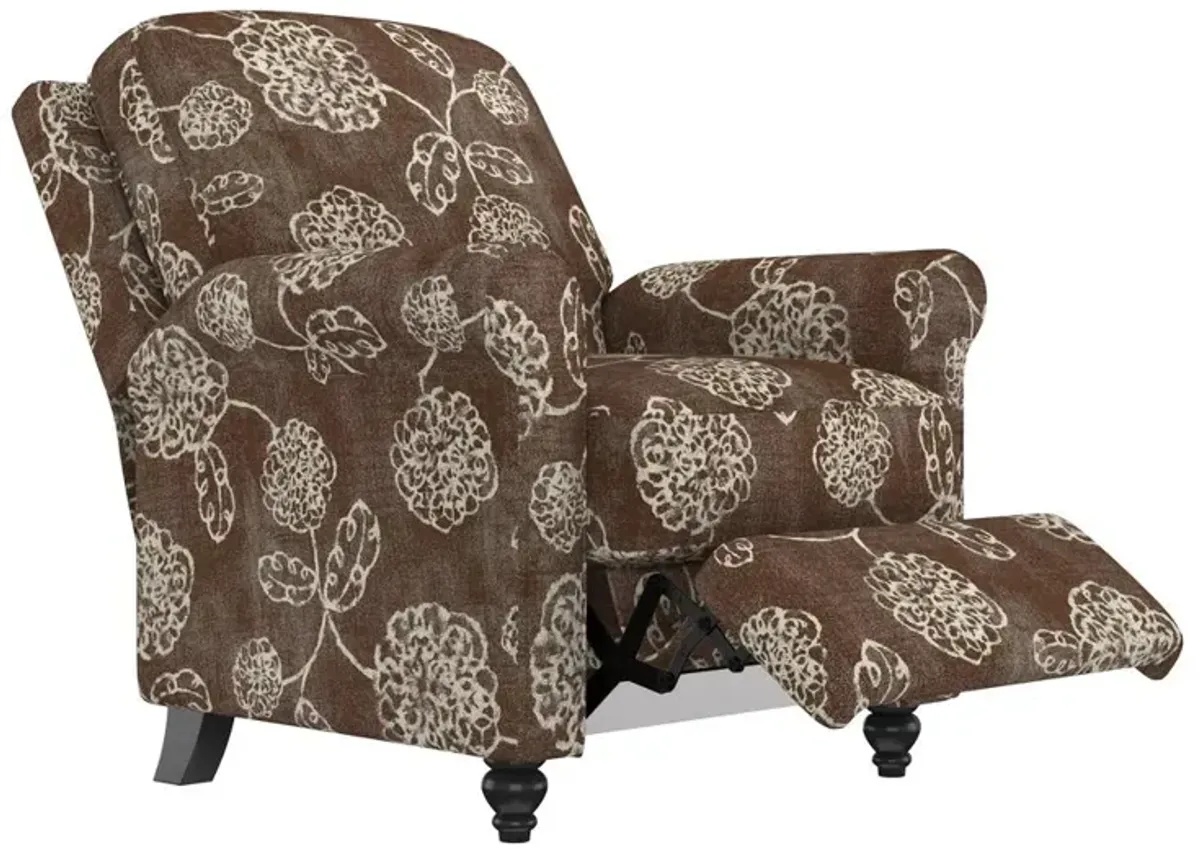 ProLounger Pushback Recliner in Chocolate Brown Floral Print