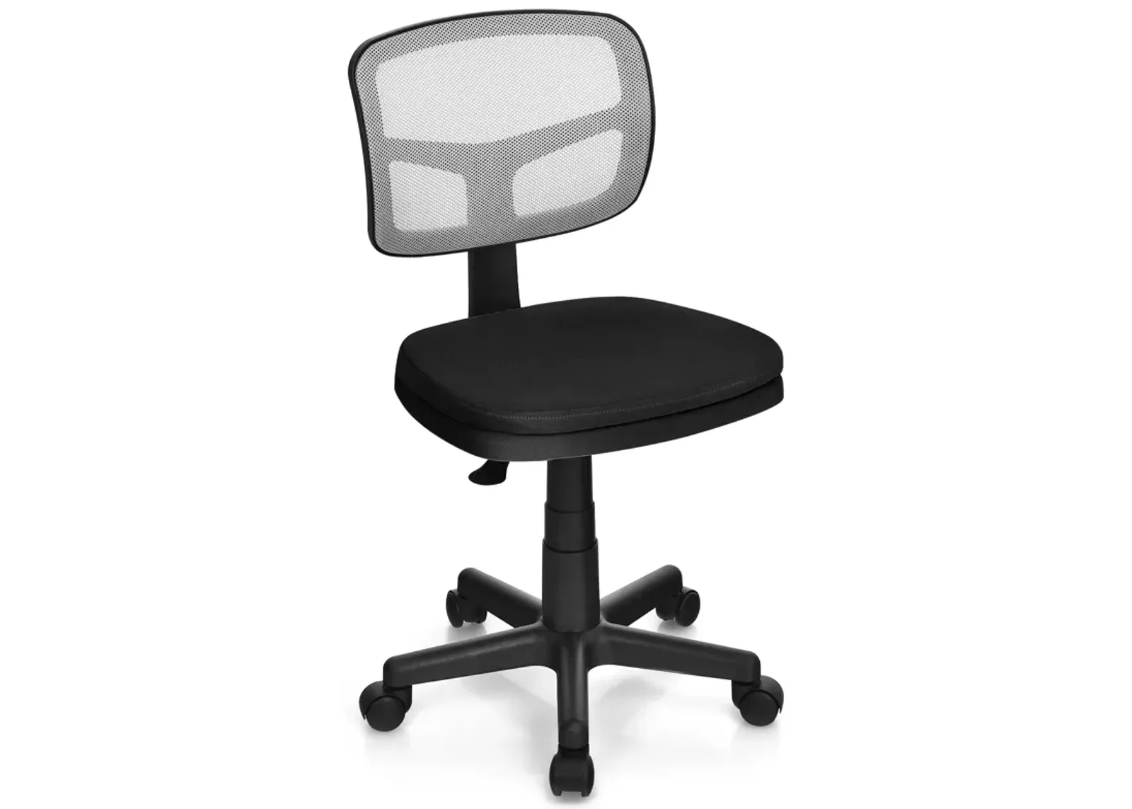 Armless Computer Chair with Height Adjustment and Breathable Mesh for Home Office