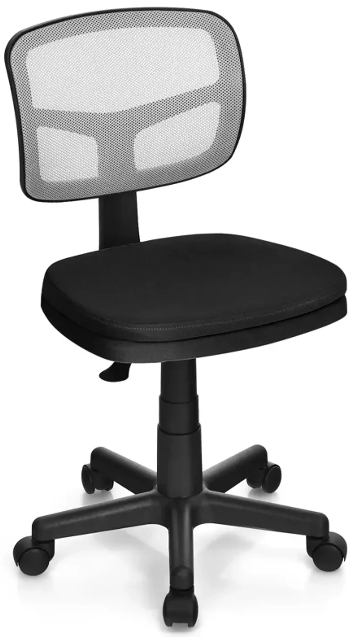 Armless Computer Chair with Height Adjustment and Breathable Mesh for Home Office