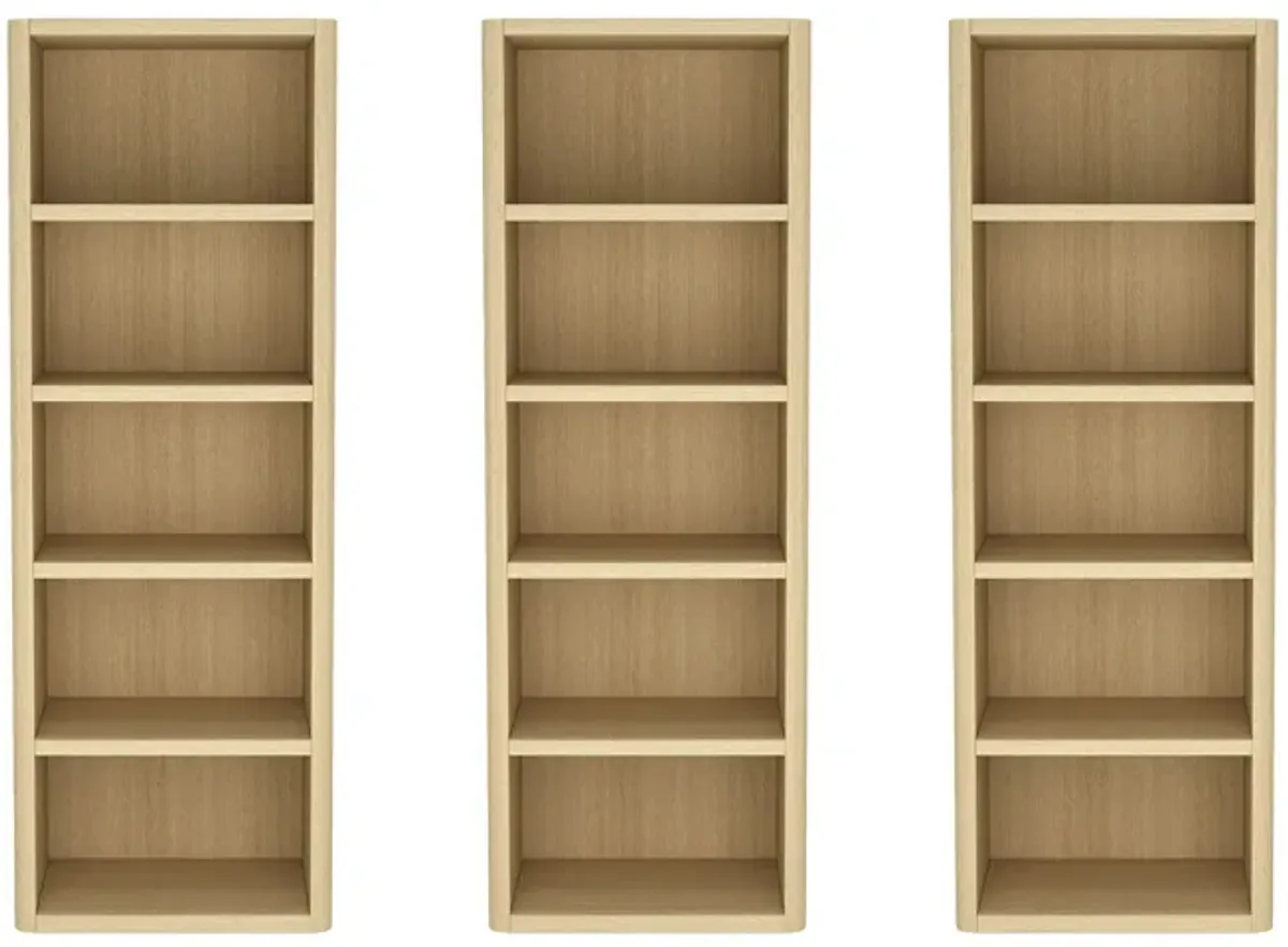 Rivington Neutral Open Bookcase (Set of 3)