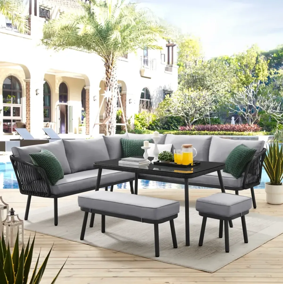 Inspired Home Brailynn  Outdoor 5pc Seating Group