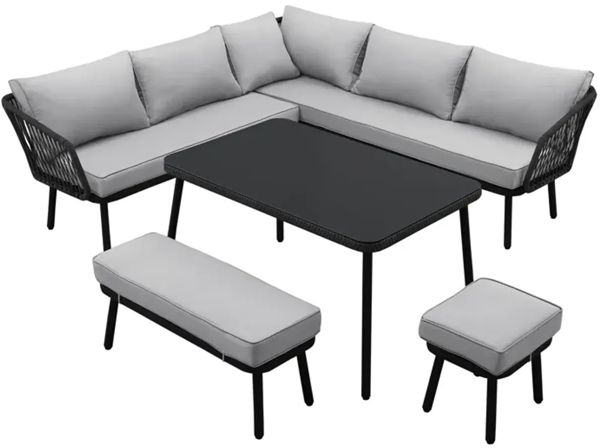 Inspired Home Brailynn  Outdoor 5pc Seating Group