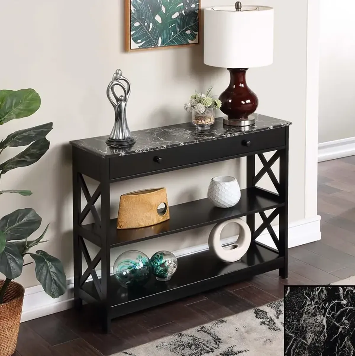 Convience Concept, Inc. Oxford 1 Drawer Console Table with Shelves