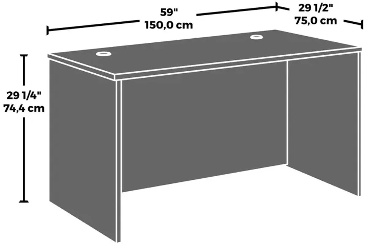 Sauder Affirm 60 Desk Shell  Hudson Elm