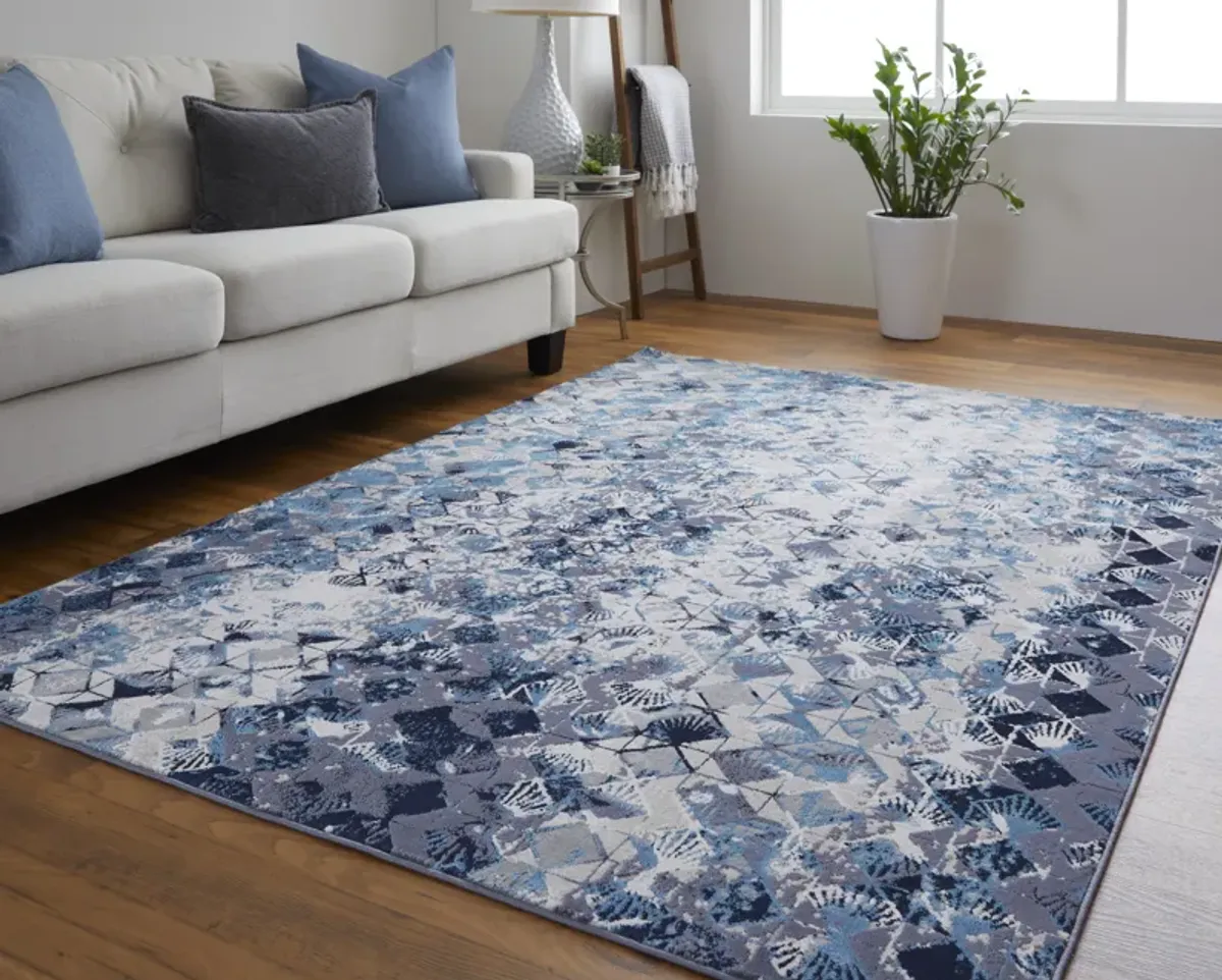 Indio 39H0F Blue/Ivory/Gray 5' x 8' Rug