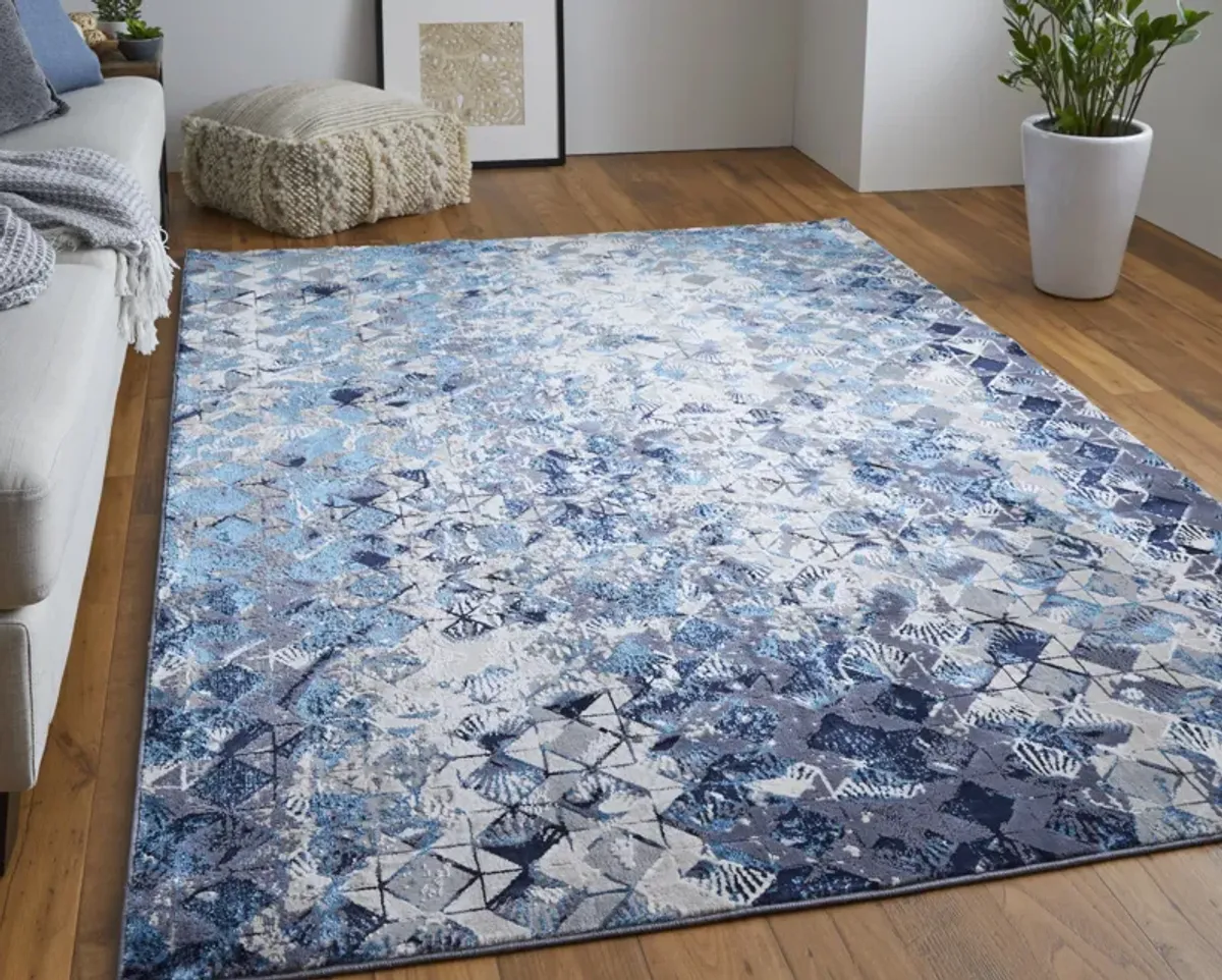 Indio 39H0F Blue/Ivory/Gray 5' x 8' Rug