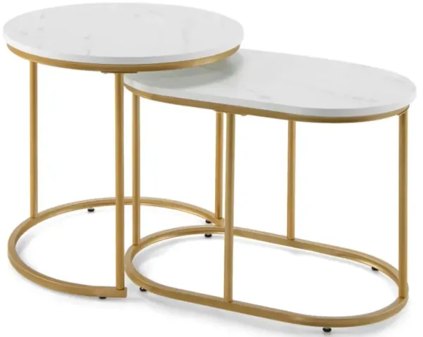 Hivvago Modern Nesting Coffee Table Set of 2-White