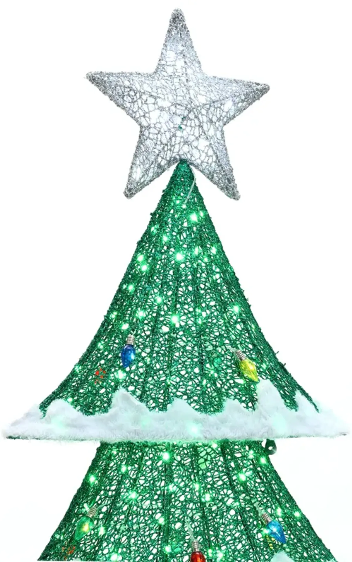 LuxenHome Lighted Green Christmas Tree Indoor and Outdoor Holiday Decoration