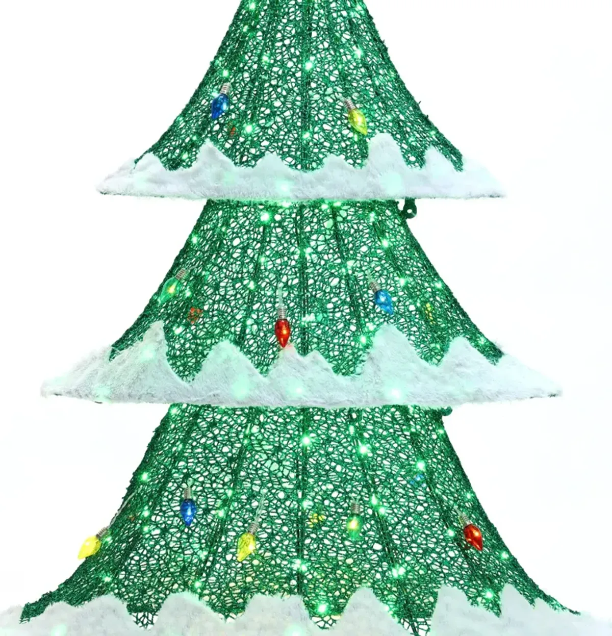 LuxenHome Lighted Green Christmas Tree Indoor and Outdoor Holiday Decoration