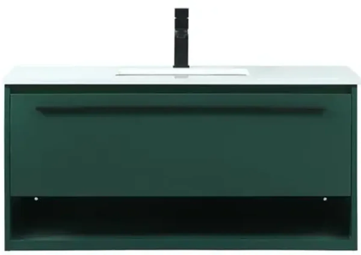 Elegant Kitchen and Bath 40 inch Single bathroom vanity in green