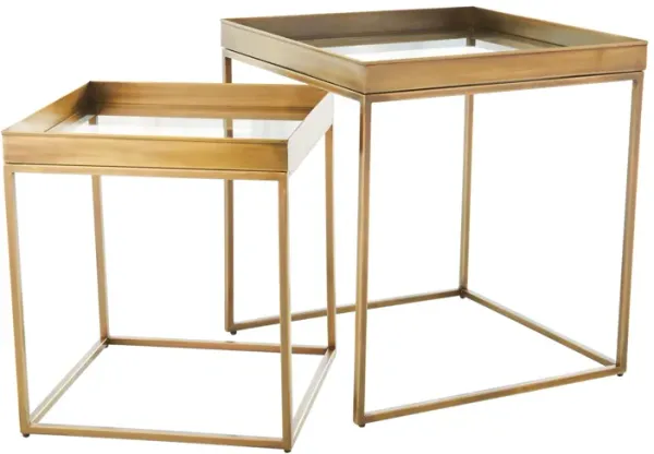 Set of 2 Perfect Nesting Tables- Brass