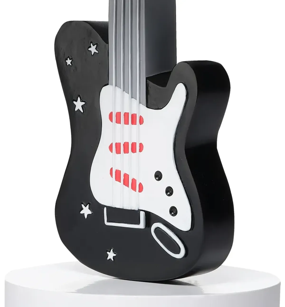 Lambs & Ivy Rock Star Guitar Lamp with White Musical Notes Shade & Bulb