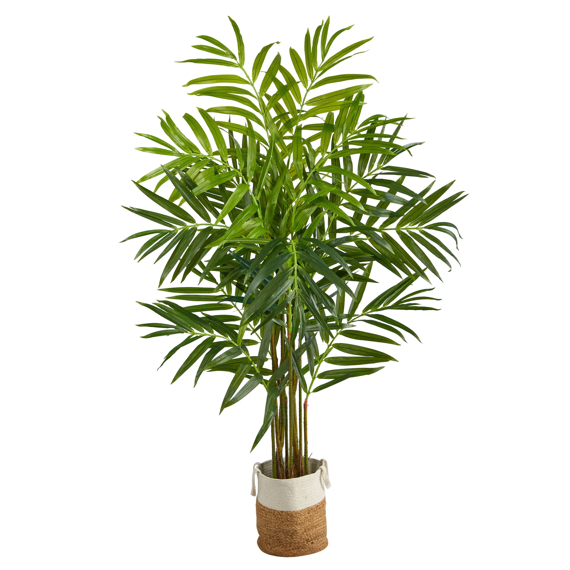 HomPlanti 8 Feet King Palm Artificial Tree with 12 Bendable Branches in Handmade Natural Jute and Cotton Planter