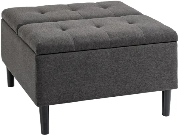 Dark Gray Living Room Ottoman: Tufted Storage Coffee Table
