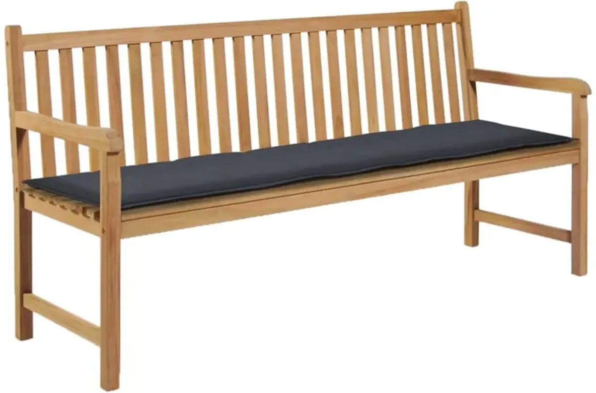 vidaXL Outdoor Bench Cushion - Anthracite Color - Oxford Fabric (100% Polyester) - Dimensions 70.9"x19.7"x1.2" - Comfort for Garden Furniture