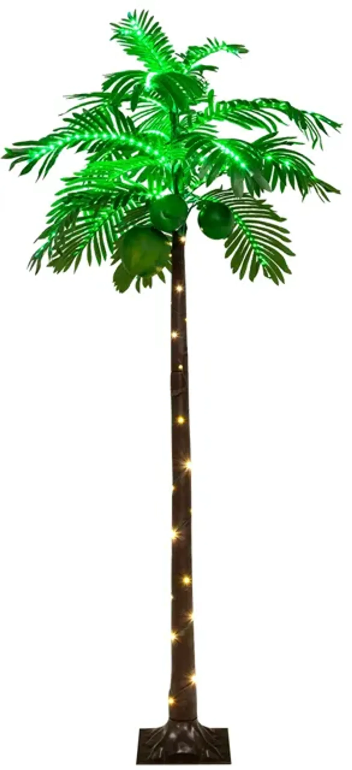 6 FT LED Lighted Artificial Palm Tree Hawaiian Style Tropical with Water Bag