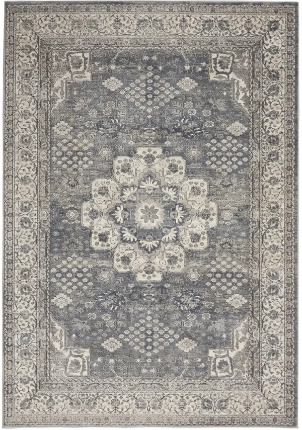 Quarry QUA07 Gray/Ivory 3'9" x 5'9" Rug