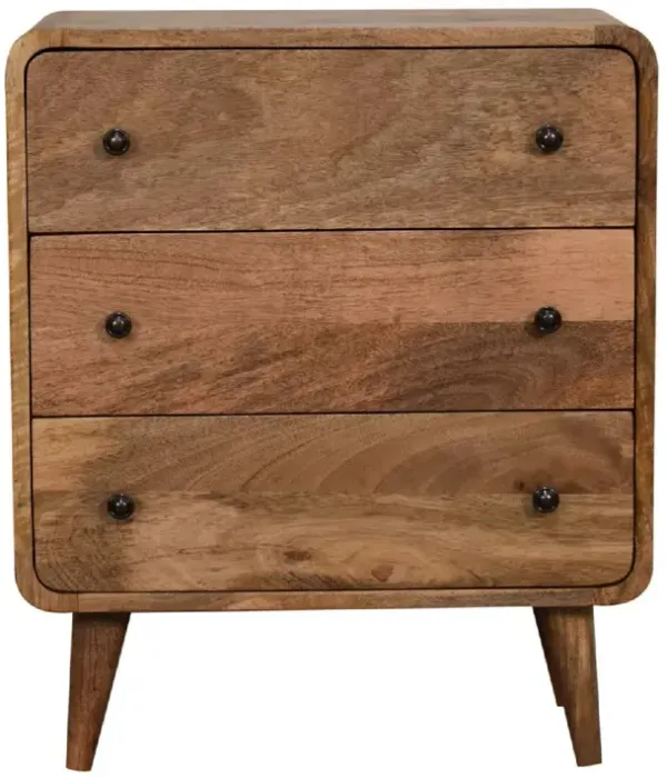 Artisan Furniture Solid Wood Mini Curved Oak-ish Chest