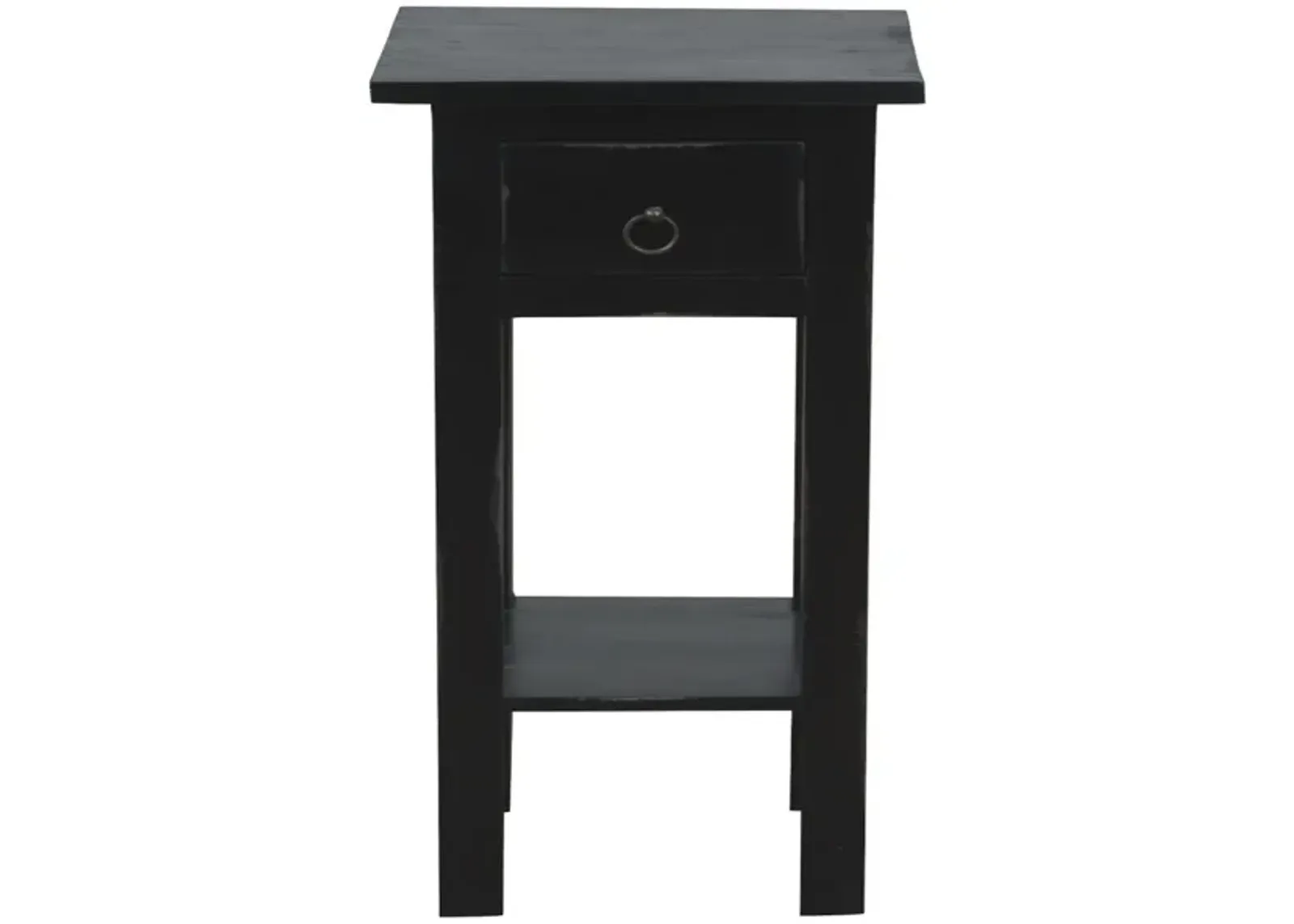 Shabby Chic Cottage 11.8 in. Square Solid Wood End Table with 1 Drawer