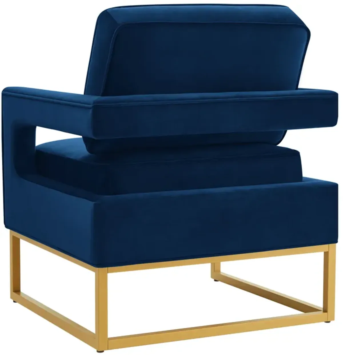 Merax Modern Velvet Accent Chair with Gold Metal Base