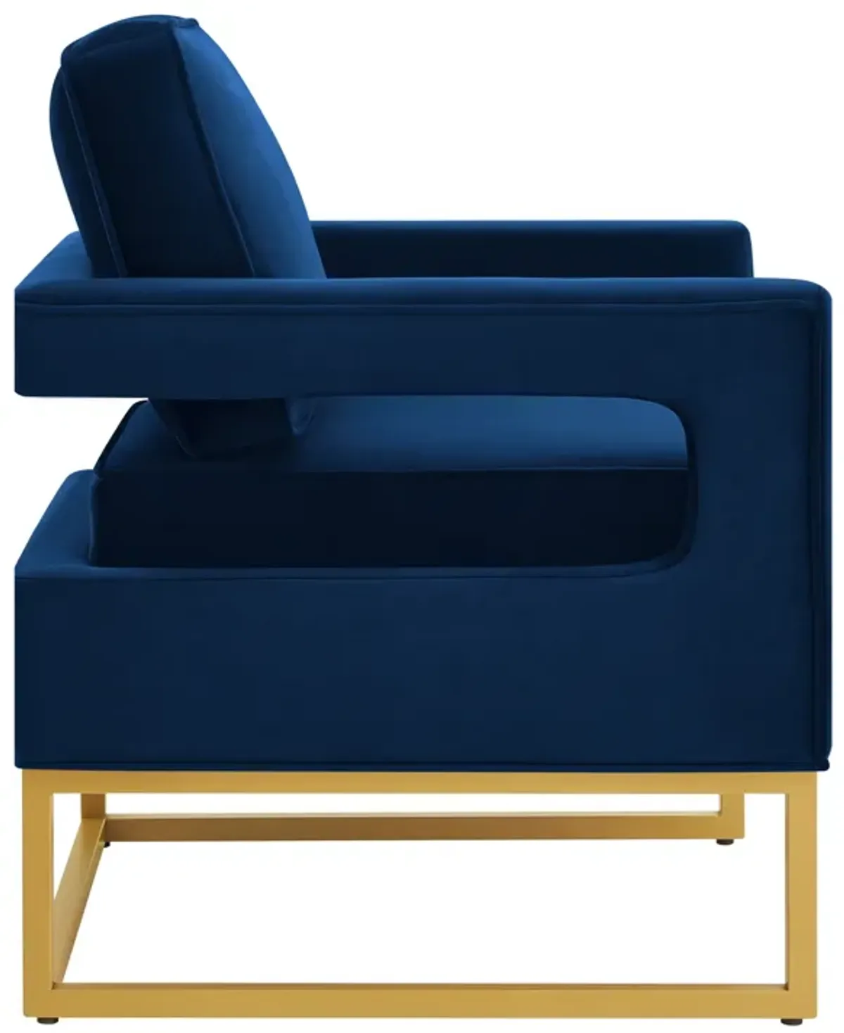 Merax Modern Velvet Accent Chair with Gold Metal Base