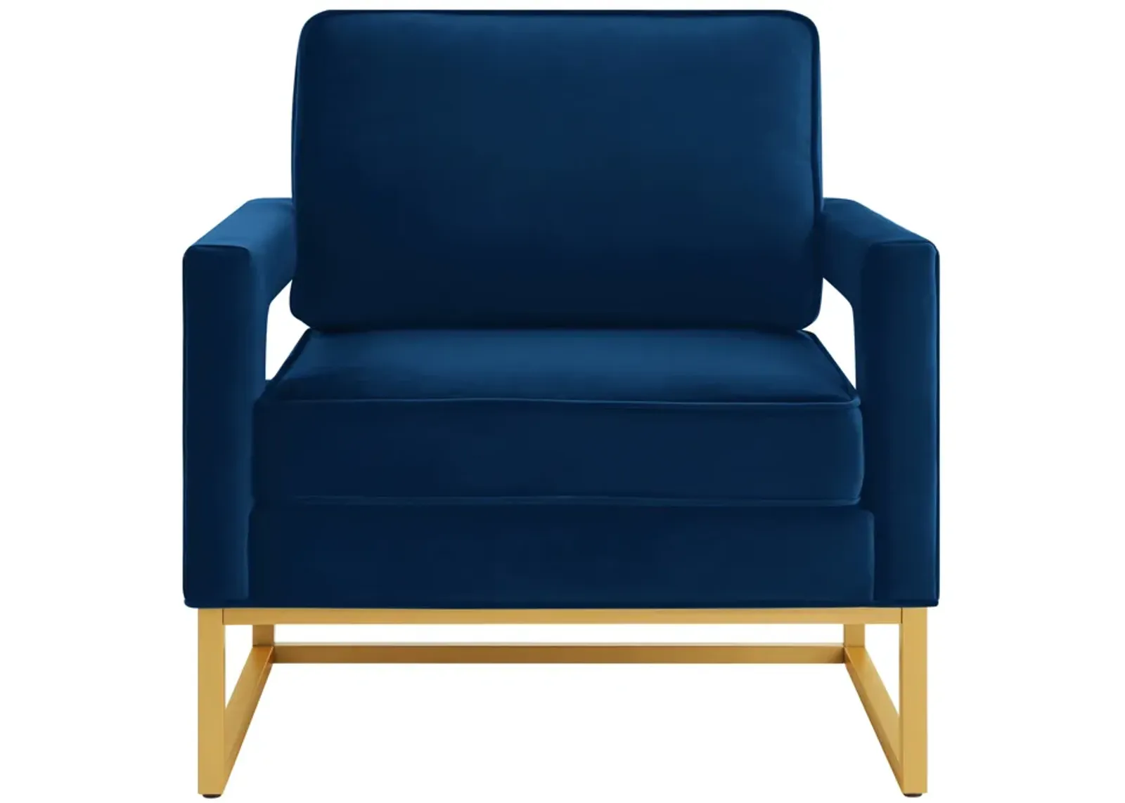 Merax Modern Velvet Accent Chair with Gold Metal Base