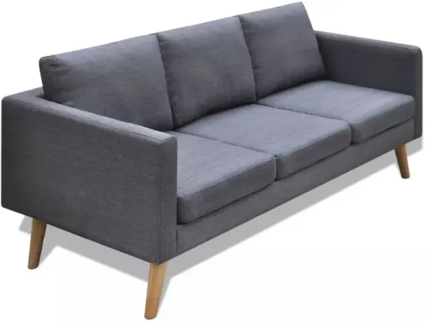 vidaXL 3-seater Sofa Fabric Dark Gray