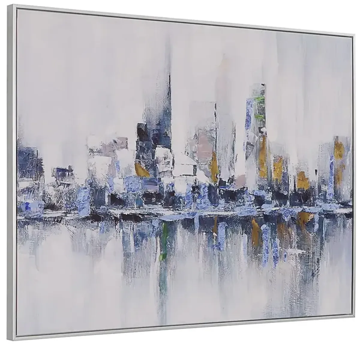 Carolina Living Cityscape Abstract Wall Art - Silver Frame - Medium