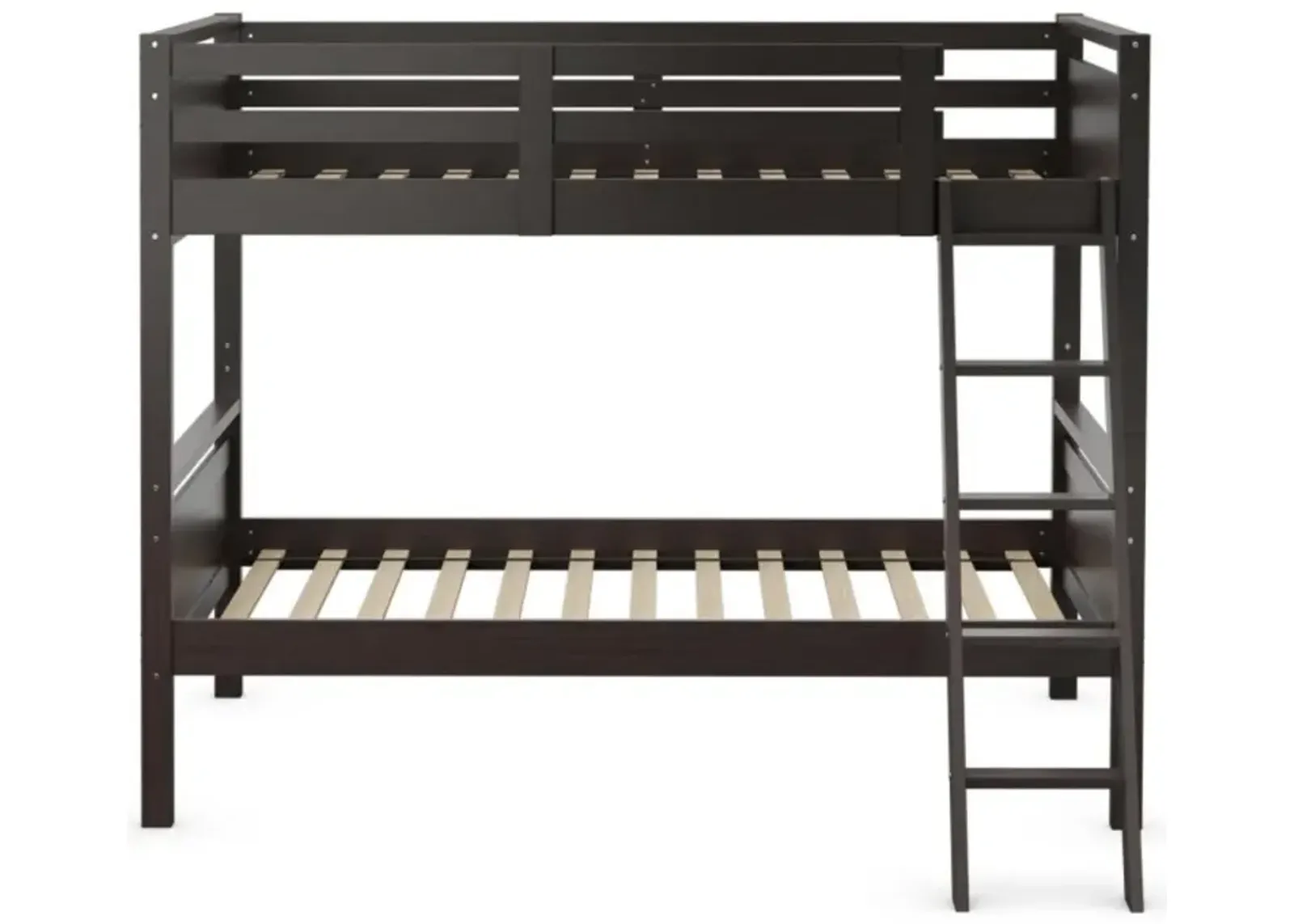 Hivvago Twin Over Twin Bunk Bed Convertible 2 Individual Beds Wooden-Espresso