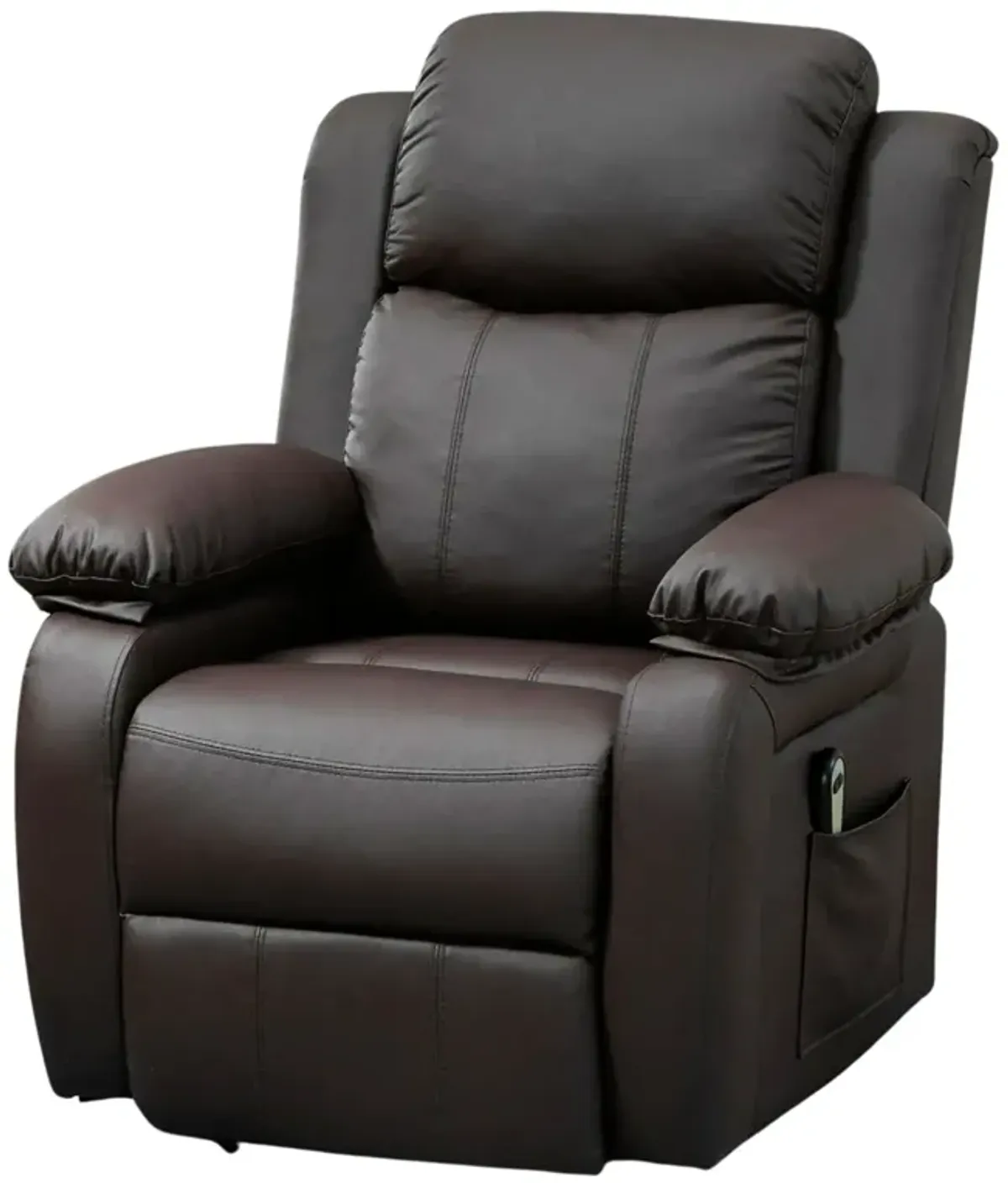 Brown Senior Relaxation: PU Leather Power Lift Chair with Remote