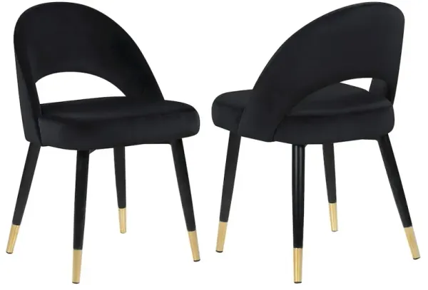 Lindsey Upholstered Dining Side Chair Black (Set of 2)