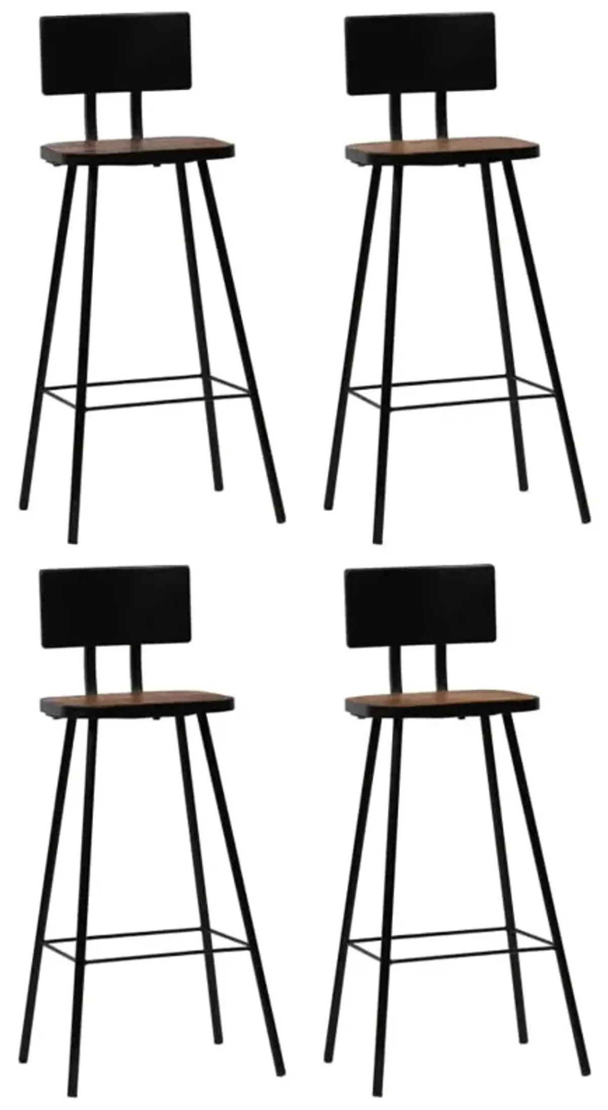 vidaXL Bar Stools 4 pcs Solid Reclaimed Wood