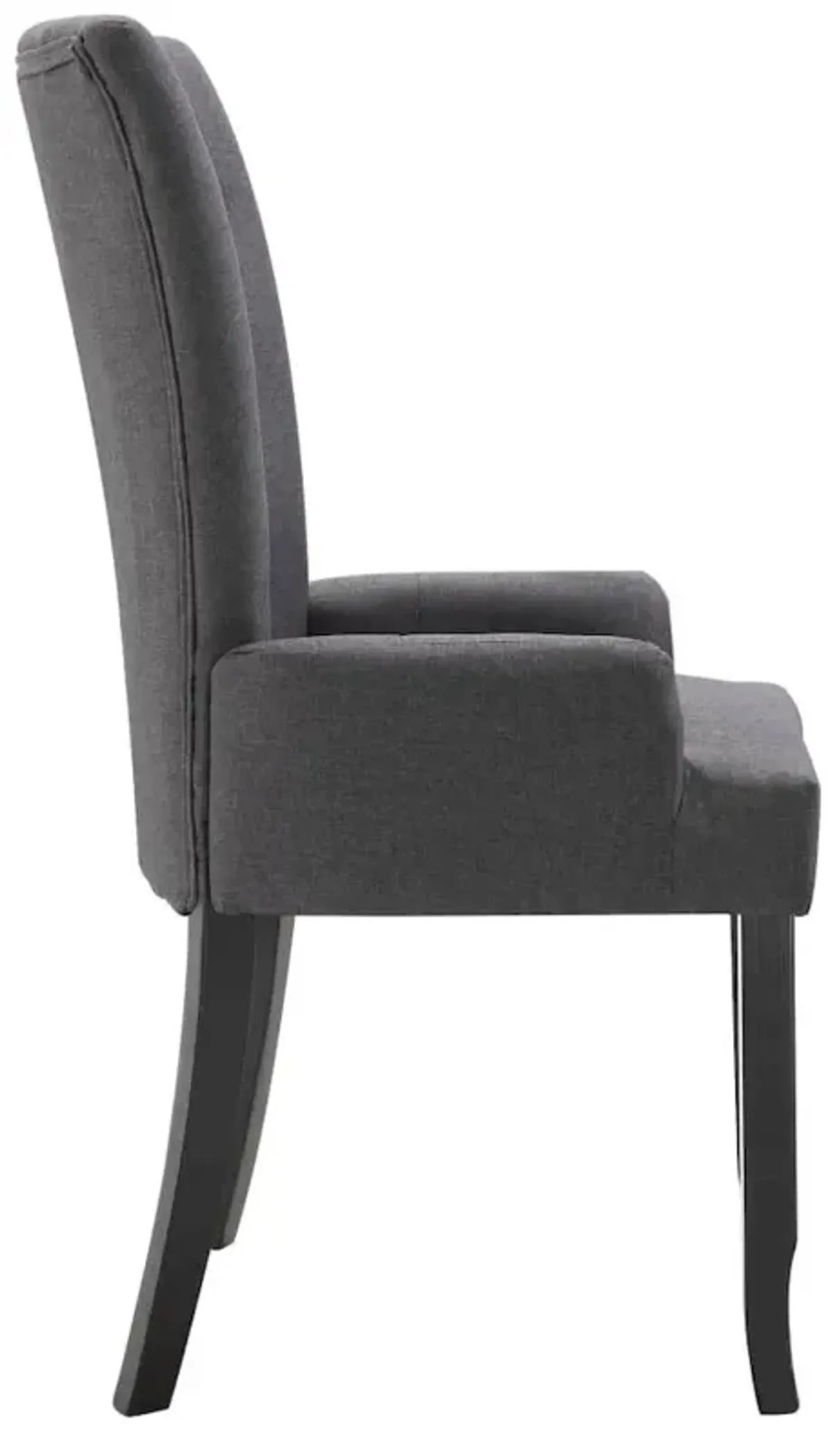 Dining Chair with Armrests Dark Gray Fabric