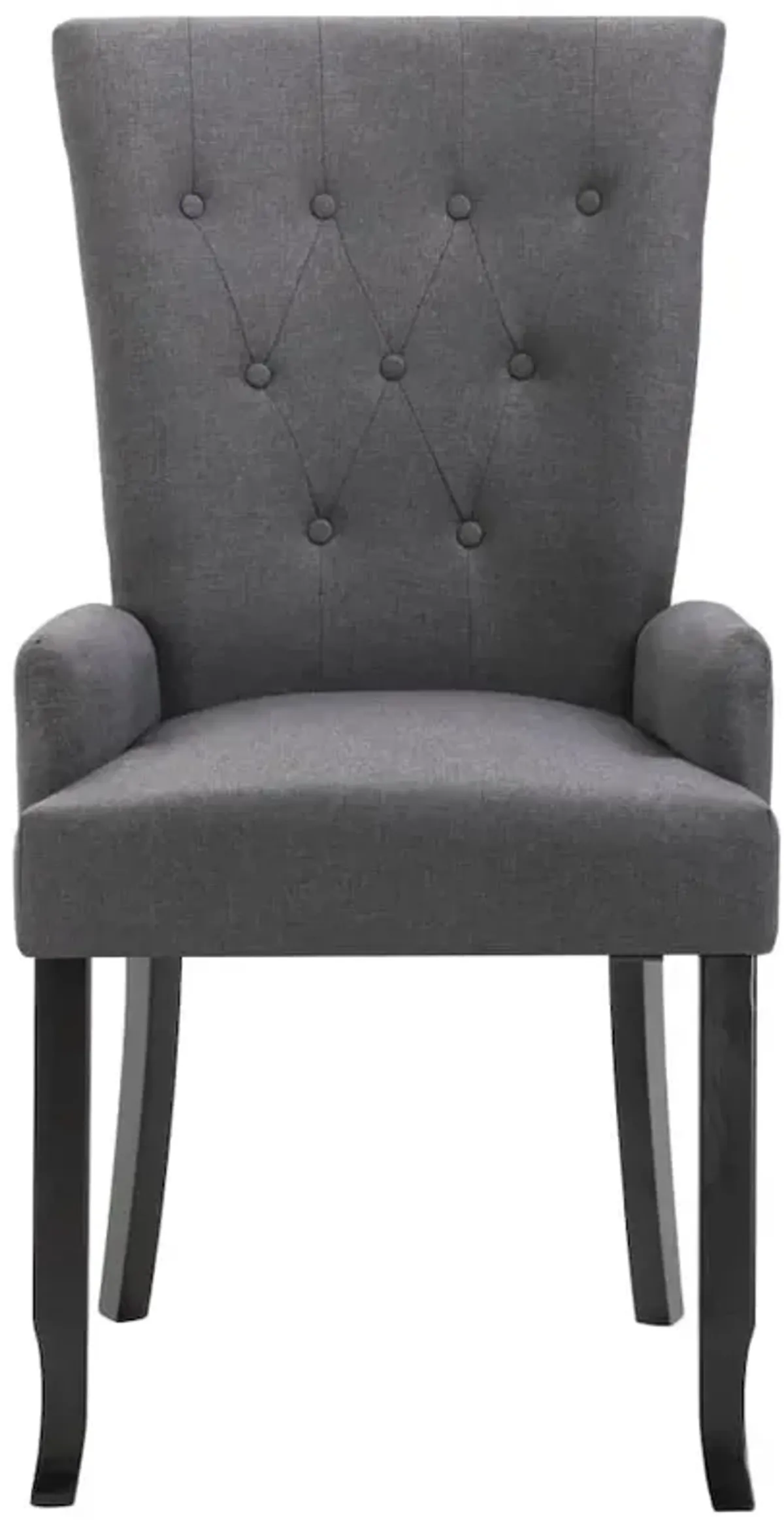 Dining Chair with Armrests Dark Gray Fabric