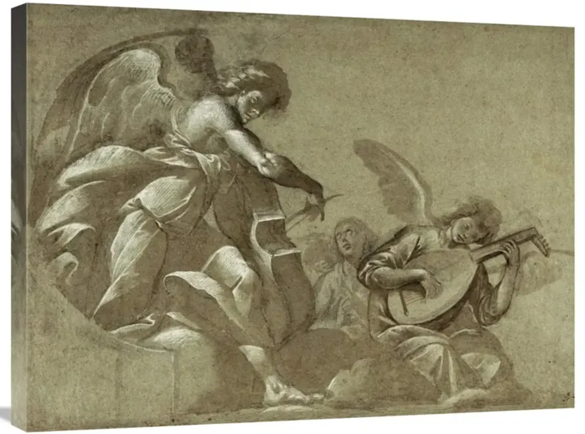 Angel Musicians (recto); Head Studies (verso)-Canvas Art-32x24