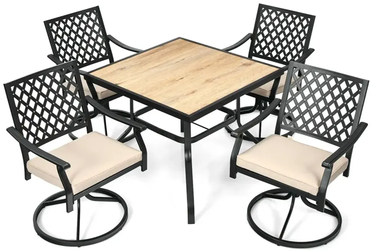 5-Piece Outdoor Patio Dining Set with Soft Cushions