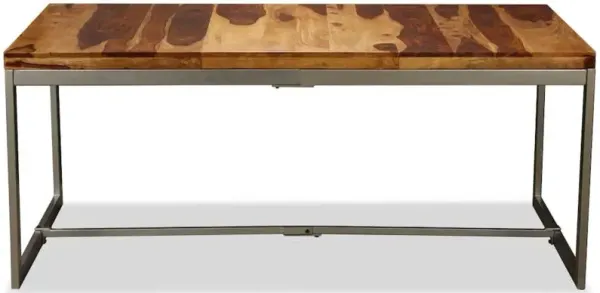 Dining Table Brown and Black Sheesham Wood and Powder-Coated Steel