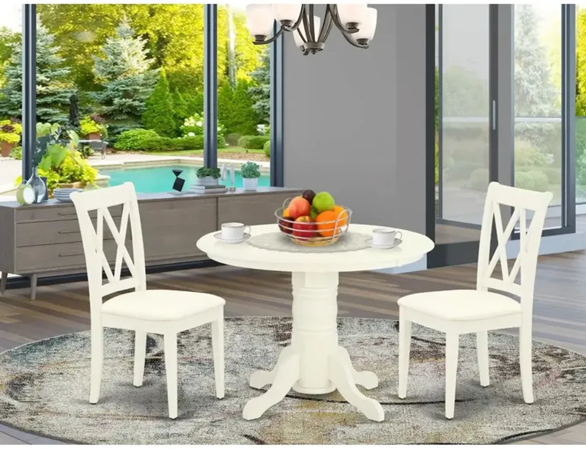 East West Furniture Dining Room Set Linen White