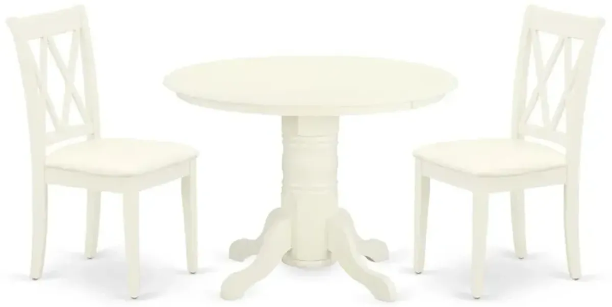 East West Furniture Dining Room Set Linen White