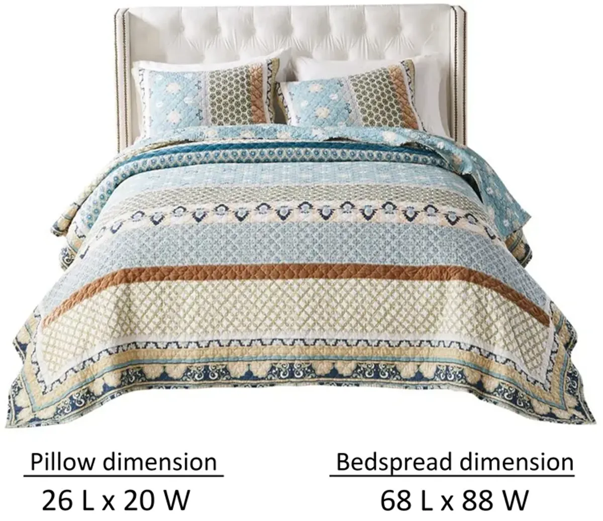 Ello 2pc XL Twin Quilt and Pillow Sham Set, Bohemian Print, Multicolor