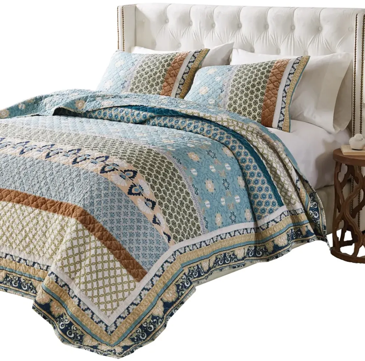 Ello 2pc XL Twin Quilt and Pillow Sham Set, Bohemian Print, Multicolor