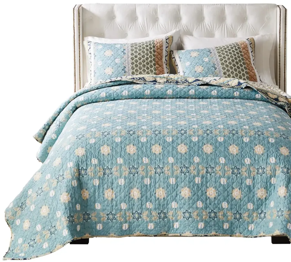 Ello 2pc XL Twin Quilt and Pillow Sham Set, Bohemian Print, Multicolor