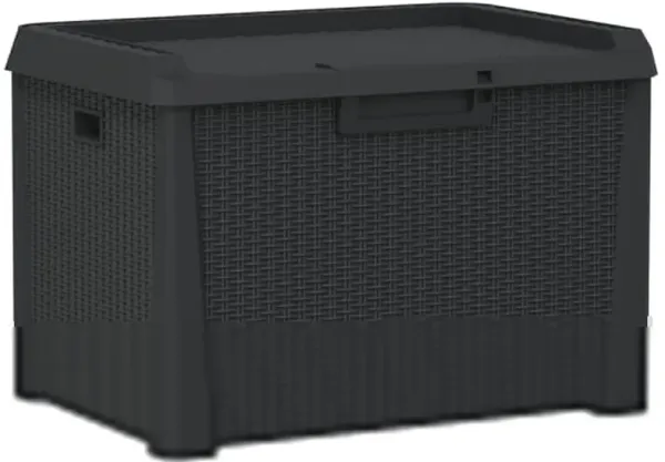 Outdoor Storage Box, 33 Gallon Capacity 29 Inch Weather Resistant Gray - Benzara