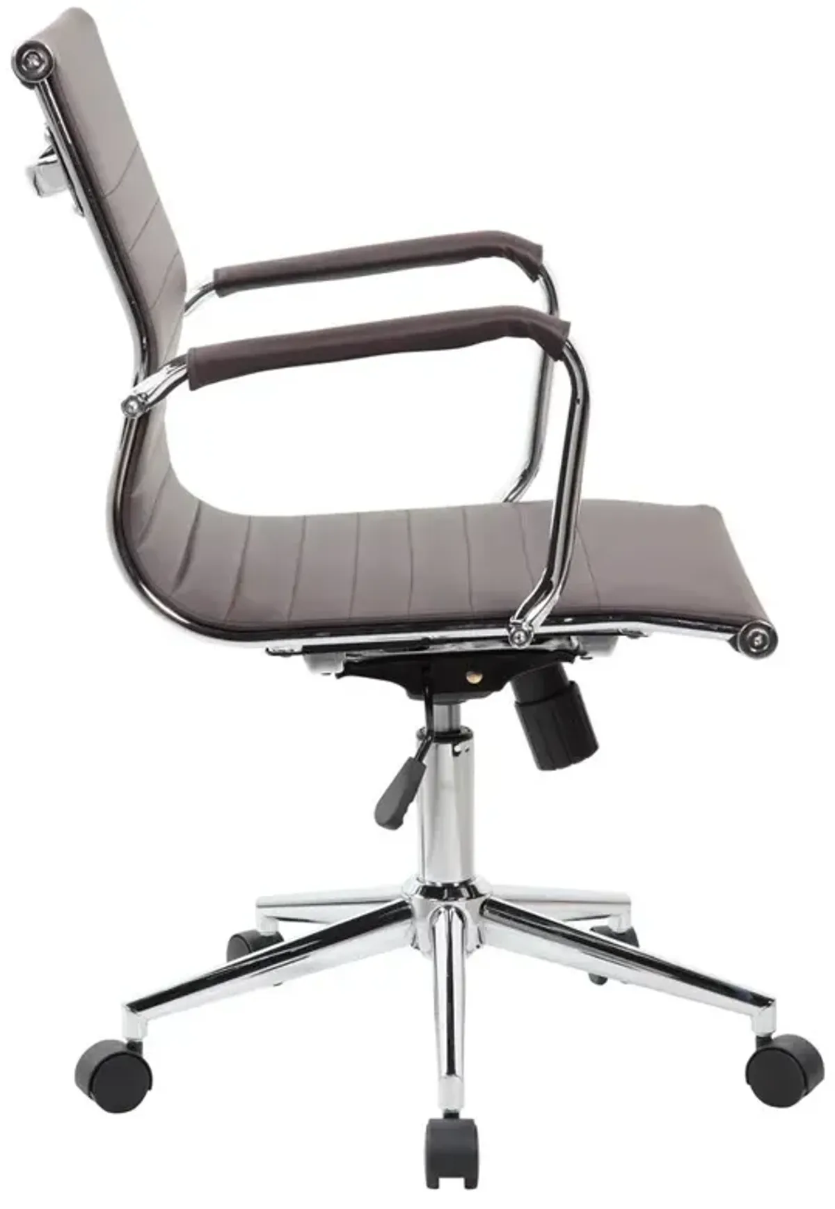 Techni Mobili Modern Medium Back Executive Office Chair, Chocolate