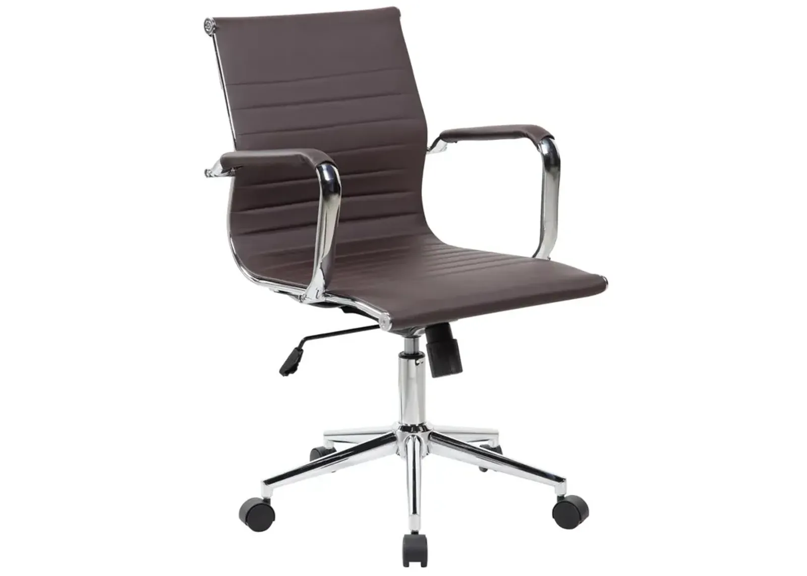 Techni Mobili Modern Medium Back Executive Office Chair, Chocolate