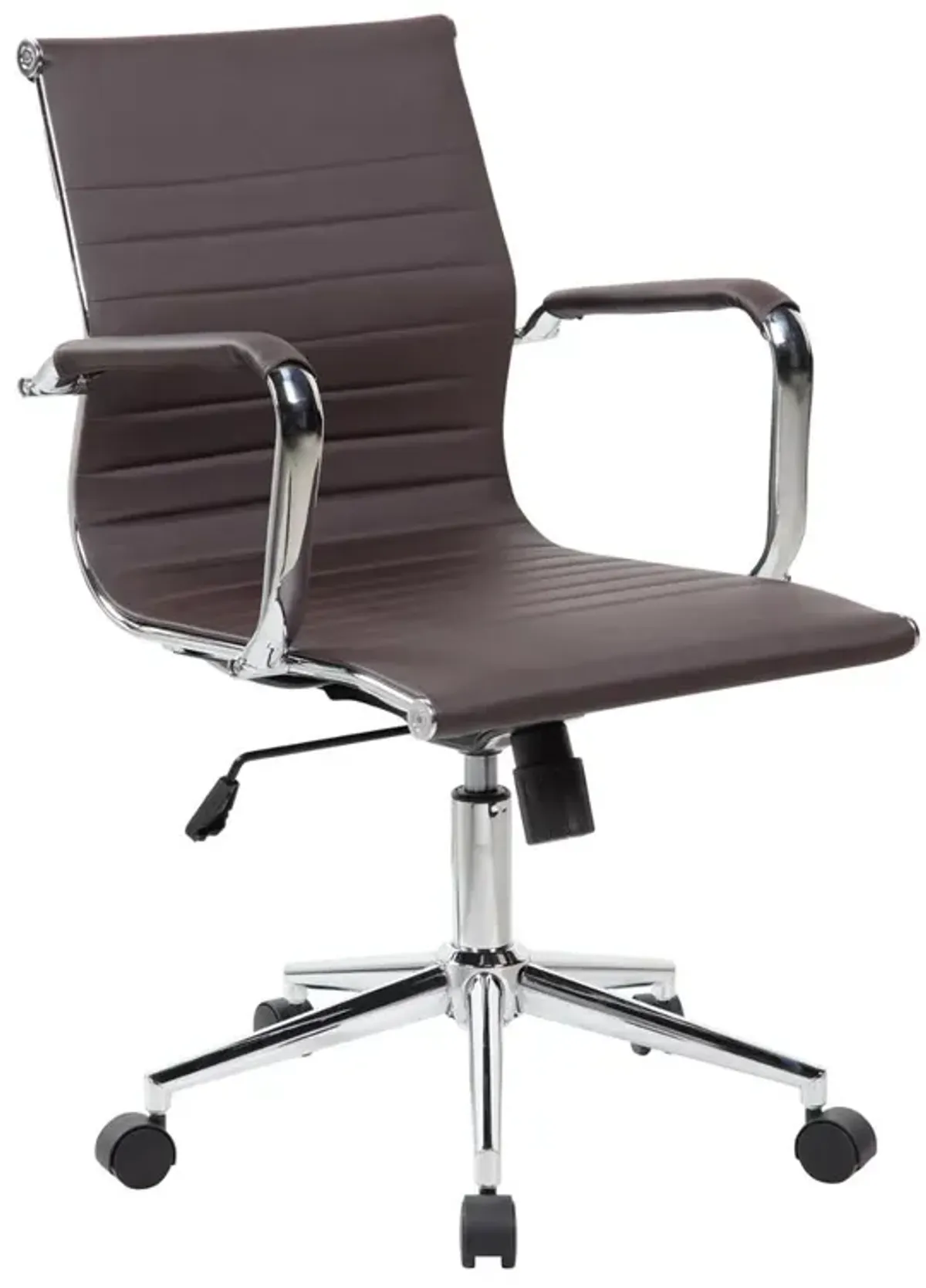 Techni Mobili Modern Medium Back Executive Office Chair, Chocolate