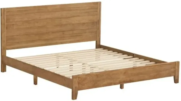 Natural Wood King Size Platform Bed Frame, Minimalist Design, Sturdy & Sleek