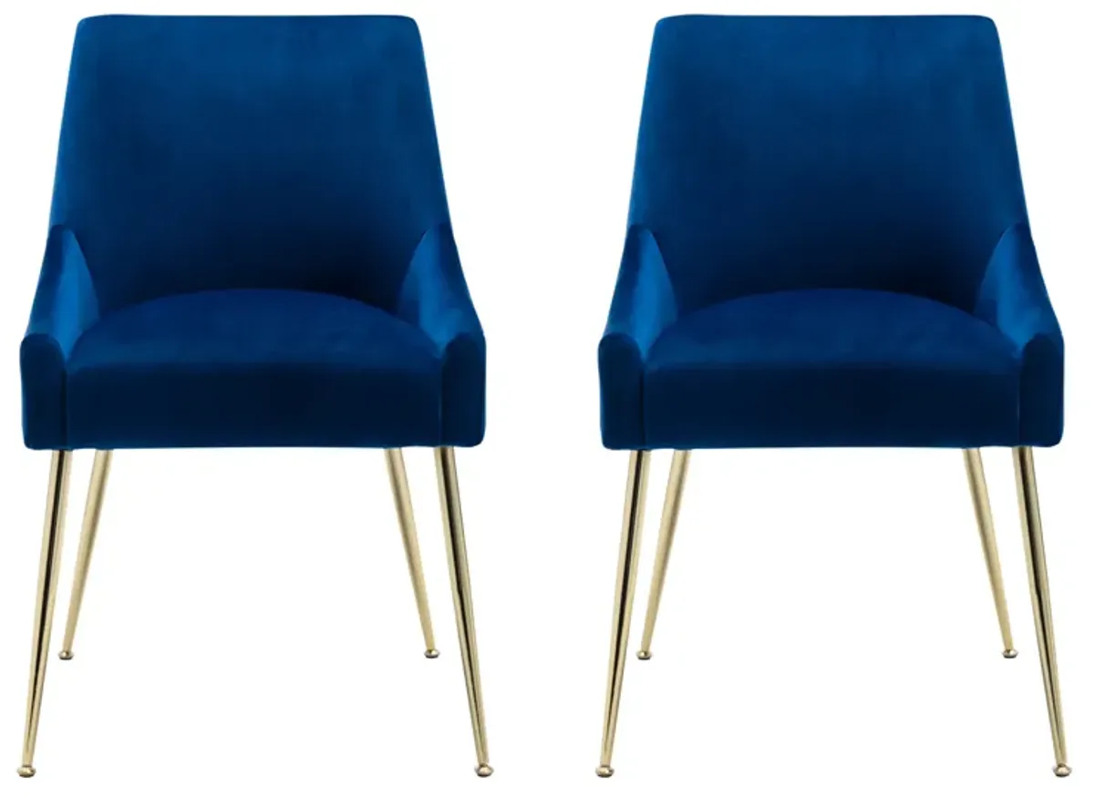 WestinTrends Upholstered Velvet Accent Chair With Metal Leg (Set of 2)